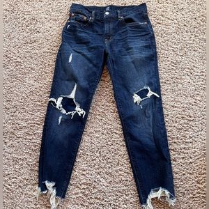 Gap skinny jeans with filled holes
